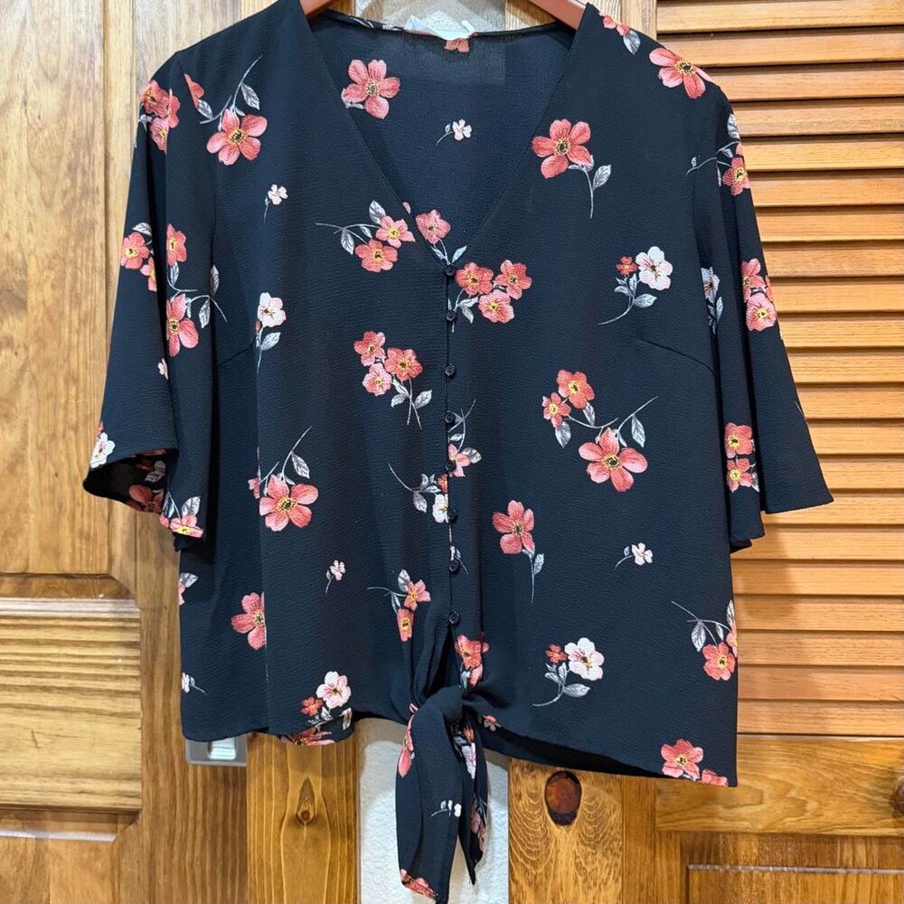 Lush brand black floral polyester